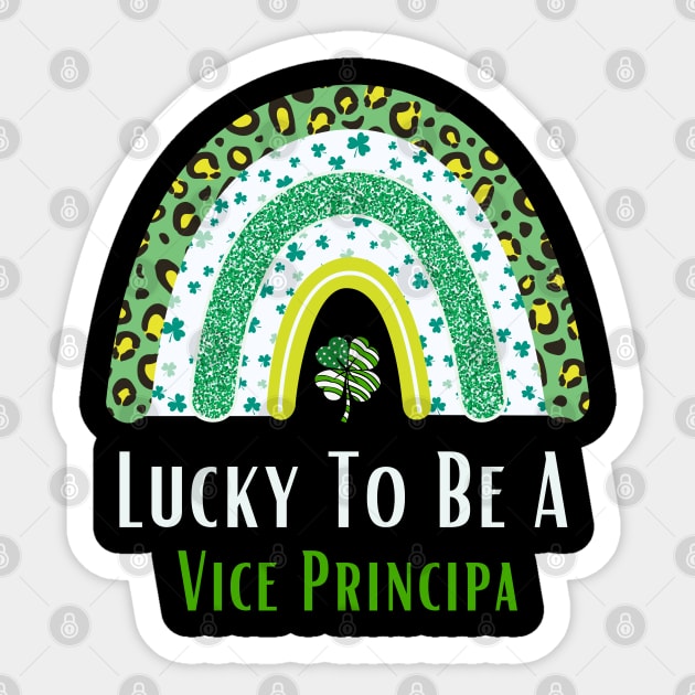 Lucky To Be A Vice Principal Rainbow St Patricks Day Sticker by Adam4you